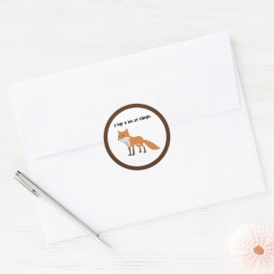 The Fox Says… Funny Internet Meme Cartoon Design Classic Round Sticker