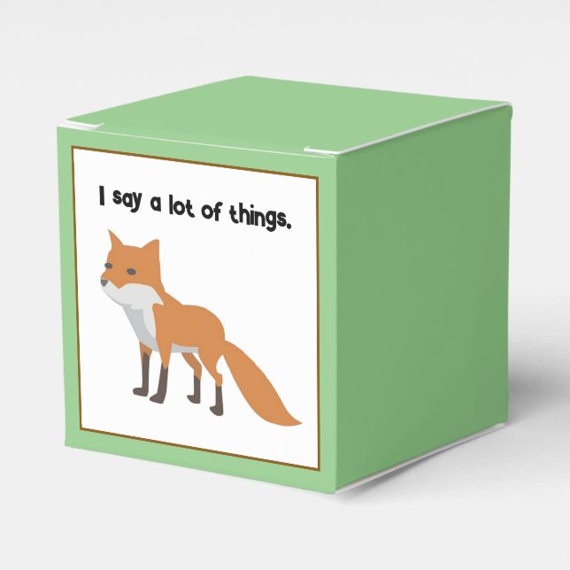 The Fox Says… Funny Internet Meme Cartoon Design Favour Box (Front Side)