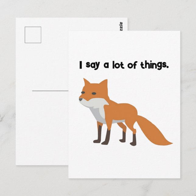 The Fox Says… Funny Internet Meme Cartoon Design Postcard (Front/Back)