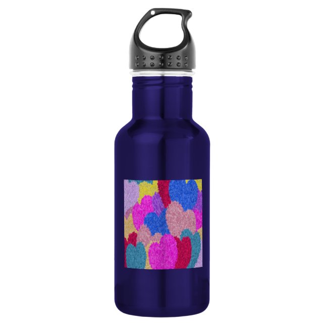 The Fragmented Hearts Abstract Painting 532 Ml Water Bottle (Front)