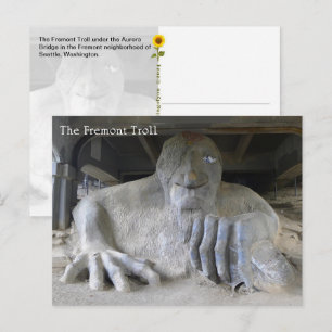 The Fremont Troll, Seattle, WA - postcard