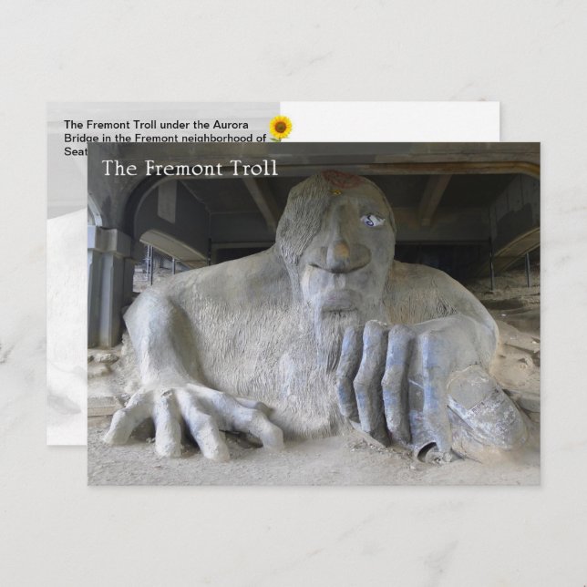 The Fremont Troll, Seattle, WA - postcard (Front/Back)