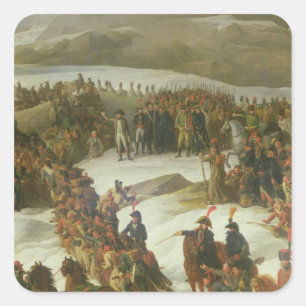 The French Army Crossing the St. Bernard Pass Square Sticker