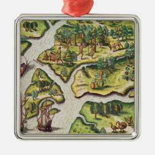 The French Arrive at Port Royal Metal Tree Decoration