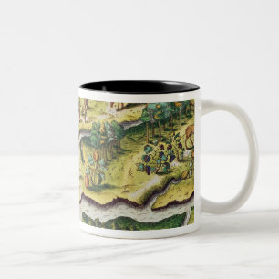 The French Arrive at Port Royal Two-Tone Coffee Mug