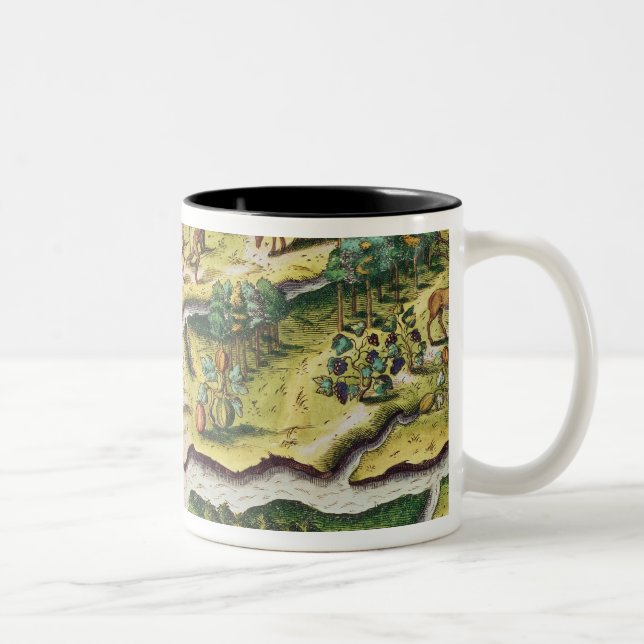 The French Arrive at Port Royal Two-Tone Coffee Mug (Right)