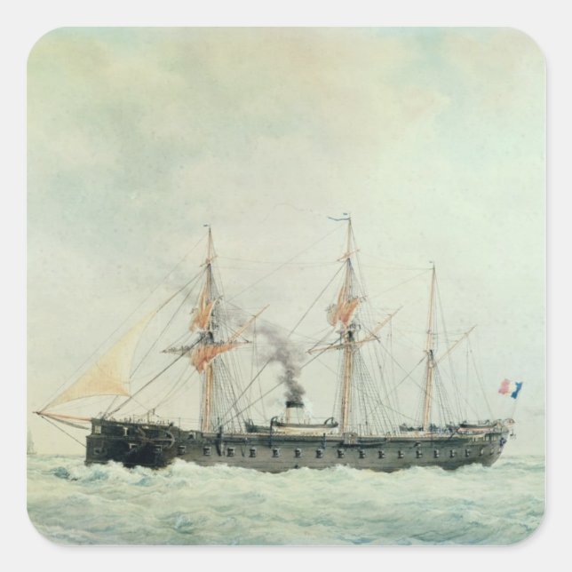 The French Battleship, 'La Gloire', 1880 Square Sticker (Front)