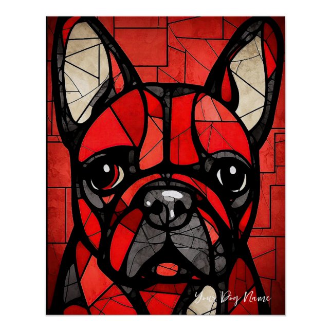 The French Bulldog Dog, Red and Black 002 - Ulises Poster (Front)