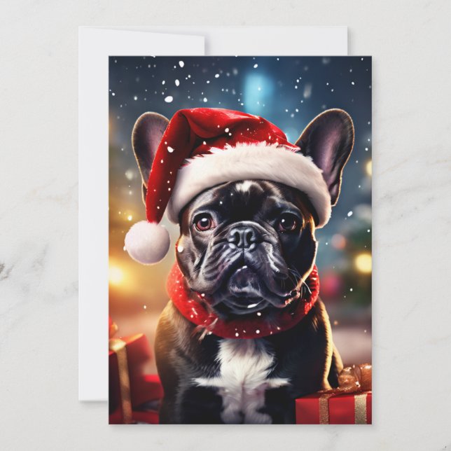 The French Bulldog Instant Download Christmas Holiday Card (Front)