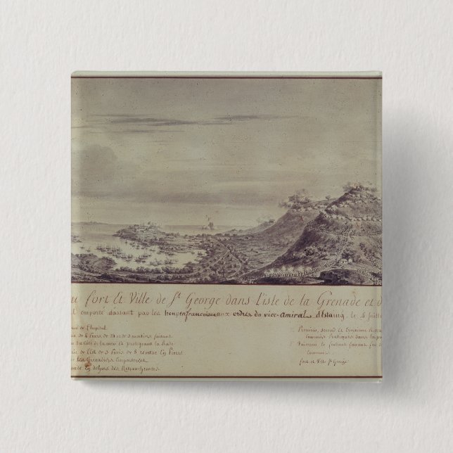 The French Capture Grenada, 1779 15 Cm Square Badge (Front)