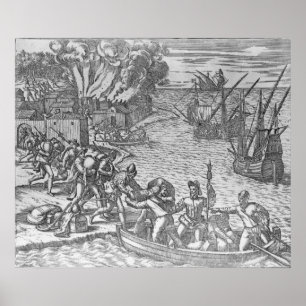 The French Fleet Plundering Poster