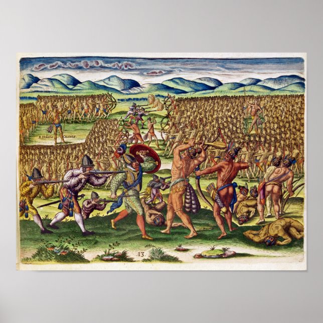 The French Help the Indians in Battle Poster (Front)