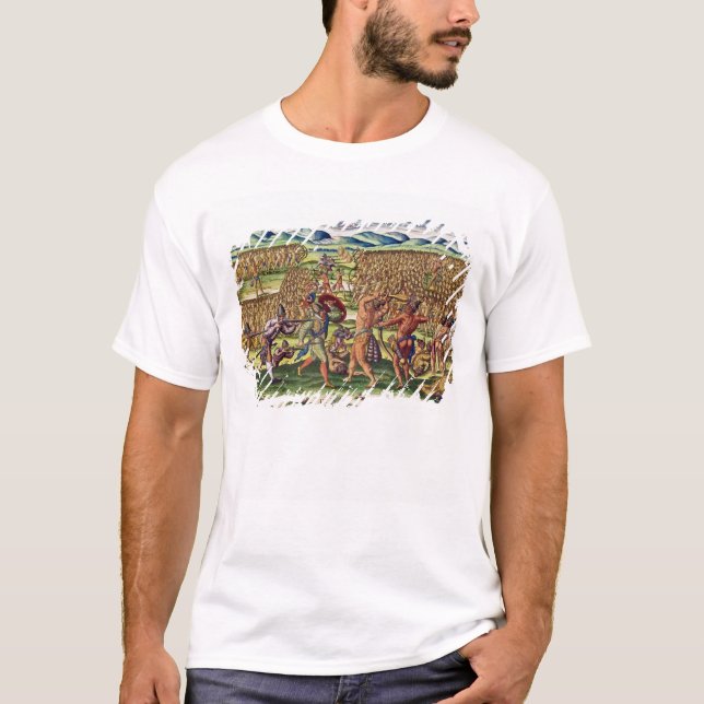 The French Help the Indians in Battle T-Shirt (Front)