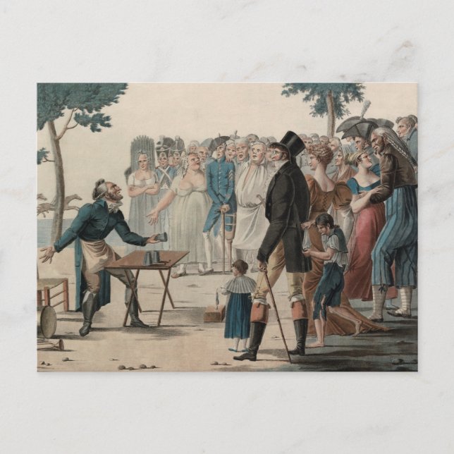 The French Magician or Illusionist Antique Print Postcard (Front)