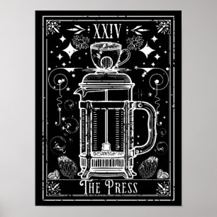 The French Press Coffee Tarot Card Poster