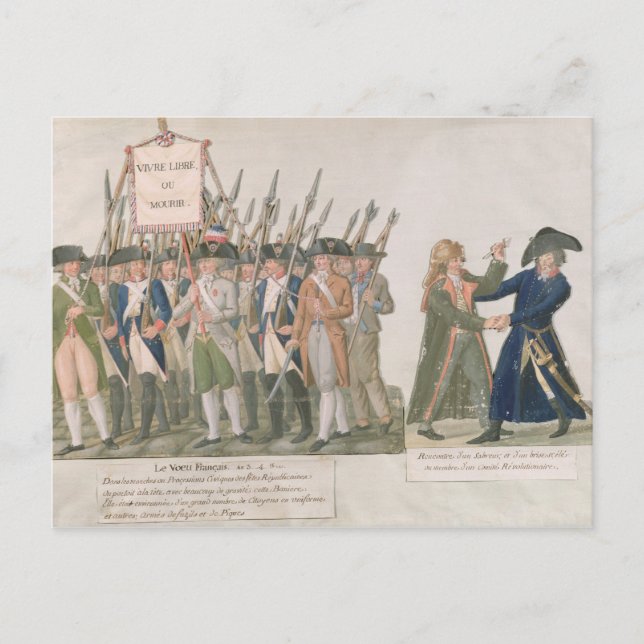 The French Vow 'Long Live Freedom or Die' Postcard (Front)