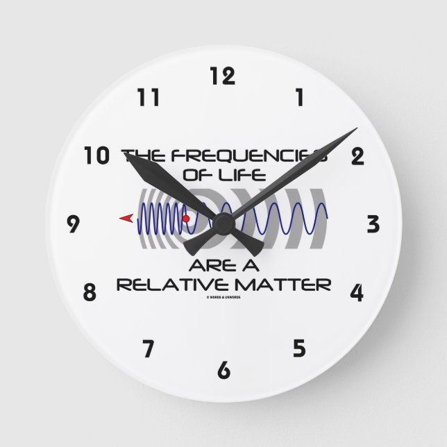 The Frequencies Of Life Are A Relative Matter Round Clock (Front)
