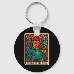 The Fried Chicken Funny Stoner Weed Smoking Graphi Key Ring