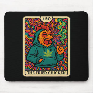 The Fried Chicken Funny Stoner Weed Smoking Graphi Mouse Pad