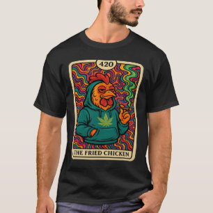 The Fried Chicken Funny Stoner Weed Smoking Graphi T-Shirt