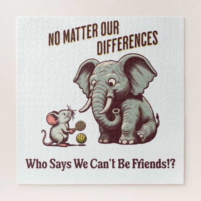 The Friendly Elephant and Mouse Jigsaw Puzzle (Vertical)