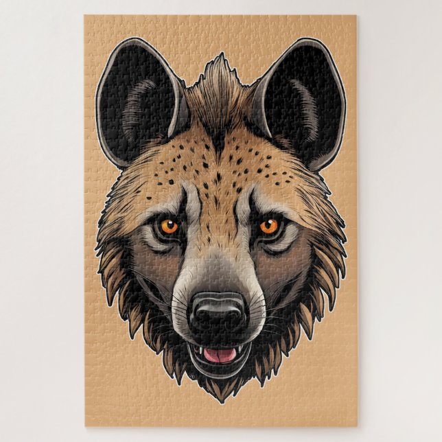 The friendly head of a hyena jigsaw puzzle (Vertical)