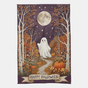 The Friendly Spirit of Autumn Tea Towel