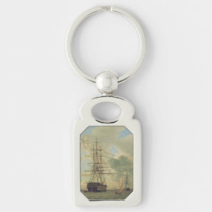 The Frigate at Anchor in the Roads  Key Ring