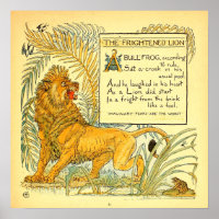 The Frightened Lion Walter Crane public domain ,