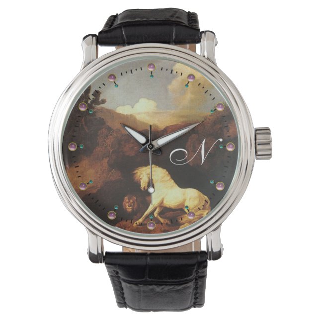The Frightened White Horse By A Lion Monogram Watch (Front)