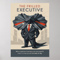 The Frilled Executive Funny Lizard Art