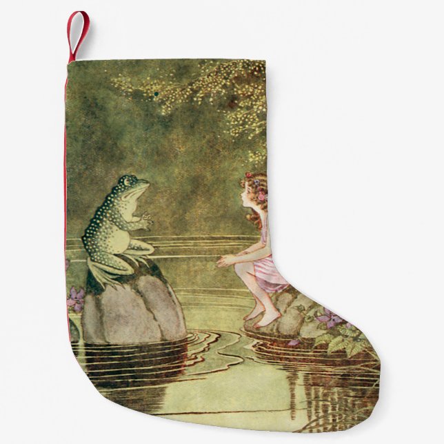 The Frog and the Fairy Small Christmas Stocking (Front)