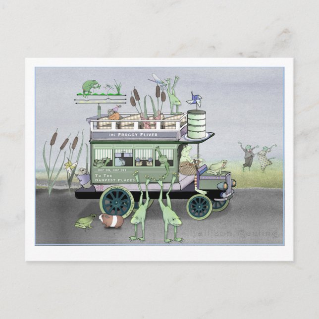 The Froggy Fliver Omnibus Postcard (Front)