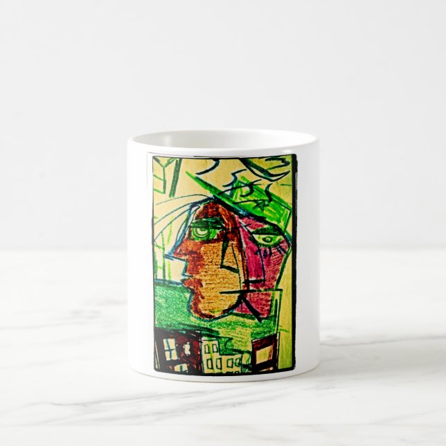 the front and the side drawing coffee mug (Center)