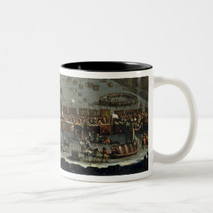 The Frost Fair of the winter of 1683-4 on the Tham Two-Tone Coffee Mug