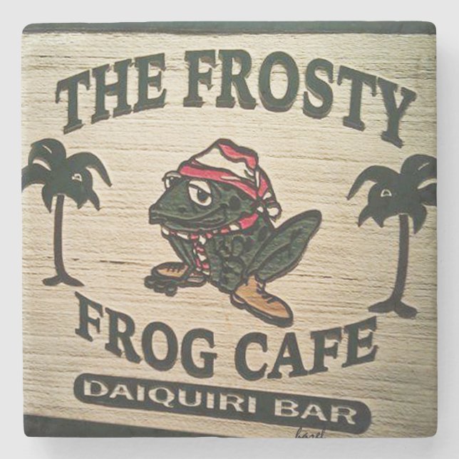 The Frosty Frog, Hilton Head Island Marble Coaster (Front)