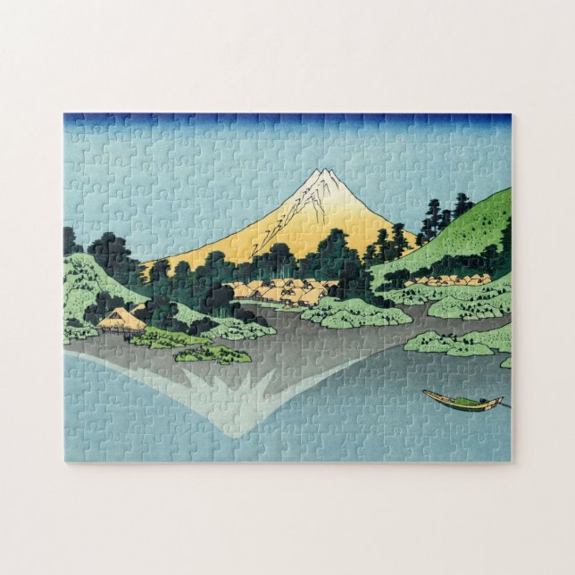 The Fuji reflects in Lake Kawaguchi Jigsaw Puzzle (Horizontal)