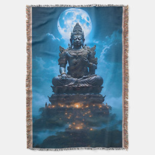 The Full Moon Light of the Buddha Throw Blanket