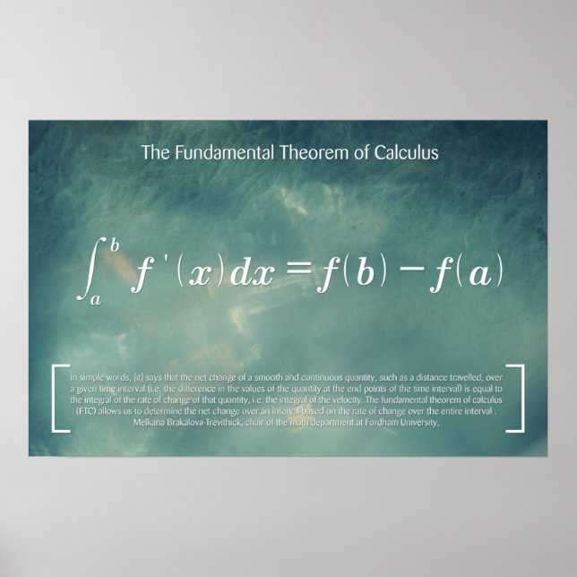 The Fundamental Theorem of Calculus - Math Poster (Front)
