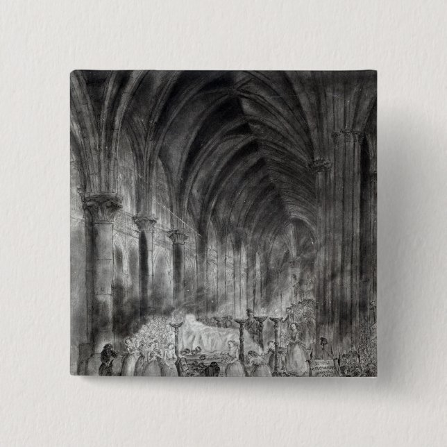 The Funeral of Jean Paul Marat 15 Cm Square Badge (Front)