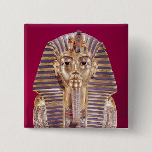 The funerary mask of Tutankhamun 15 Cm Square Badge