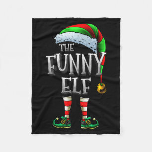 The Funny Elf Shirt Matching Family Funny Christma Fleece Blanket