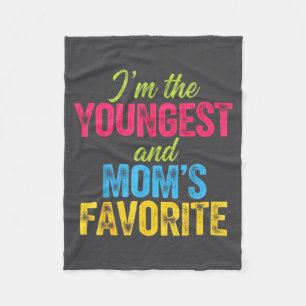 The Funny Oldest Mom's Favorite Matching Sibling Fleece Blanket