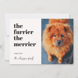 The furrier the merrier dog photo pet holiday card