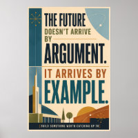 The Future Arrives by Example MCM style Poster