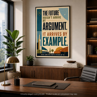 The Future Arrives by Example MCM style Poster