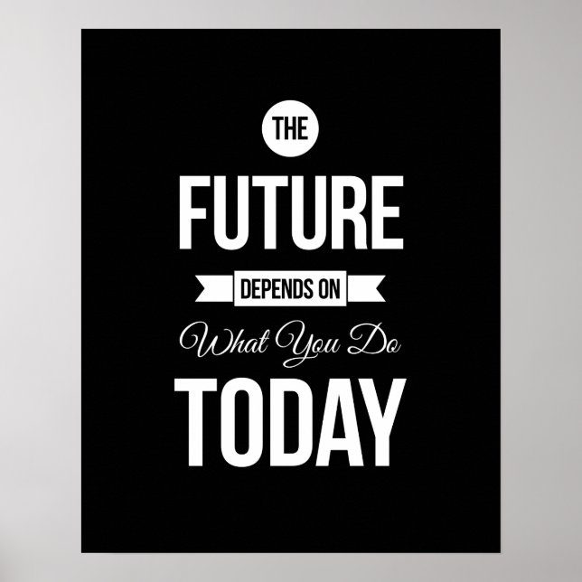 The Future- Black Type Inspirational Quote Poster (Front)
