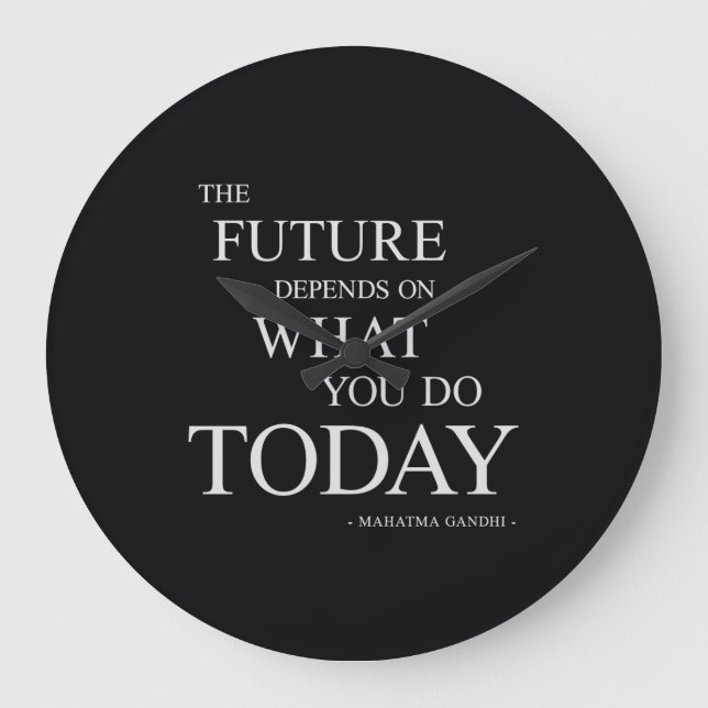 The Future Inspiring Motivational Quote Large Clock (Front)