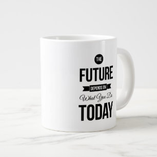 The Future Inspiring Quote White Large Coffee Mug