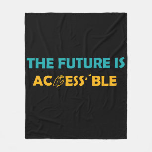 The Future Is Accessible ASL Sign Language Braille Fleece Blanket